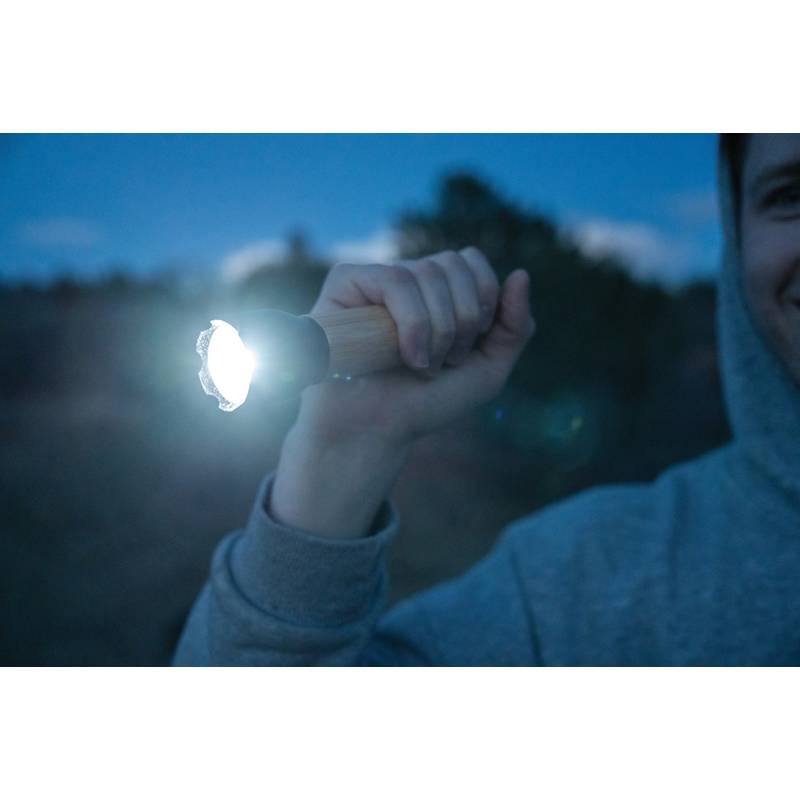 USB svietidlo Lucid 5W z RCS recyklovaného plastu a bambusu, čierna - hnedá USB svietidlo Lucid 5W z RCS recyklovaného plastu a bambusu, čierna - hnedá