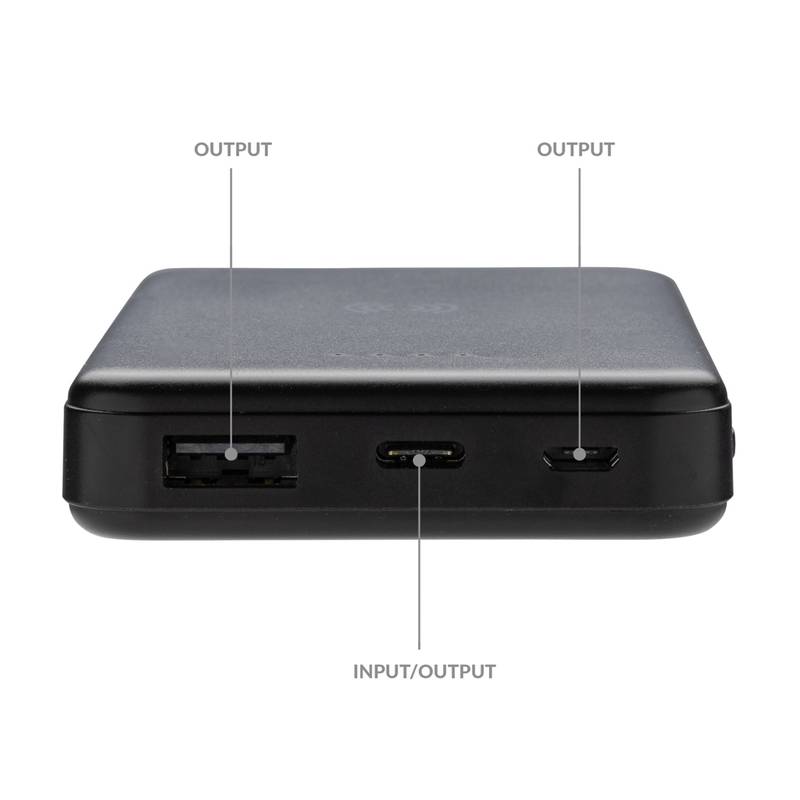 Bezdrôtová powerbanka 5000 mAh 5W z RCS recyklovaného plastu, čierna Bezdrôtová powerbanka 5000 mAh 5W z RCS recyklovaného plastu, čierna