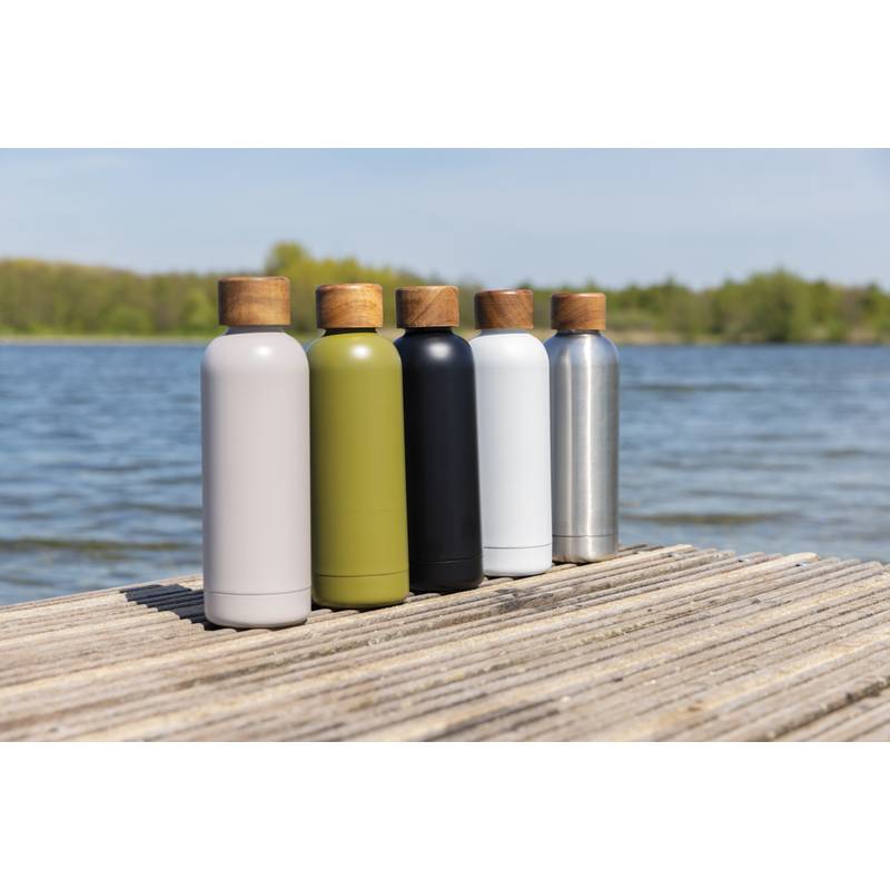 Termo fľaša Wood, sivá strieborná Termo fľaša Wood, sivá strieborná