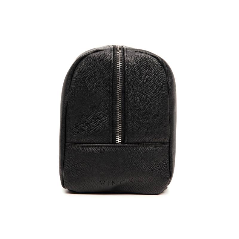 Toaletná taška VINGA Bermond z RCS recyklovanej PU, čierna Toaletná taška VINGA Bermond z RCS recyklovanej PU, čierna