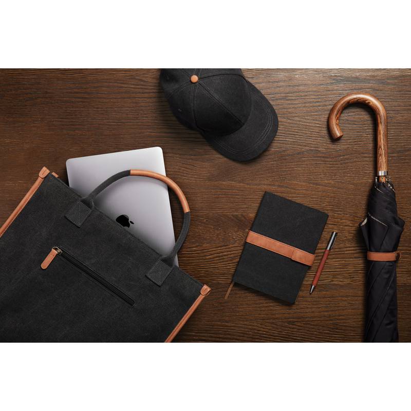 Kancelářská taška VINGA Bosler z RCS recykl. canvas, černá Kancelářská taška VINGA Bosler z RCS recykl. canvas, černá