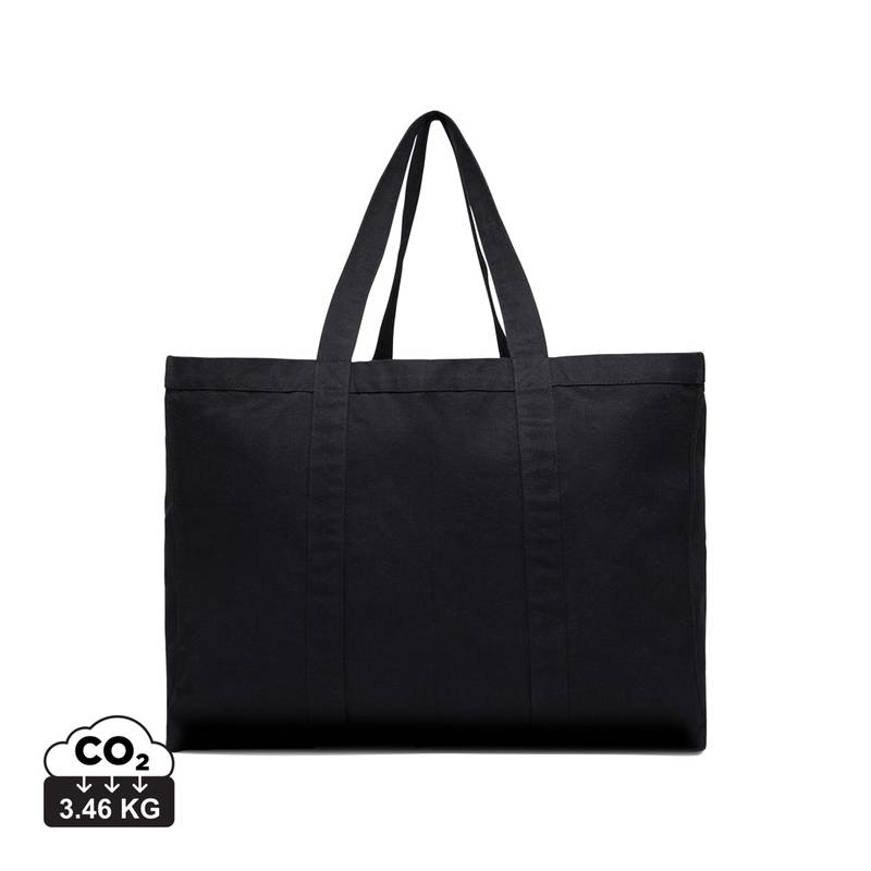 Maxi tote bag VINGA Hilo z recykl. canvas AWARE™, černá Maxi tote bag VINGA Hilo z recykl. canvas AWARE™, černá