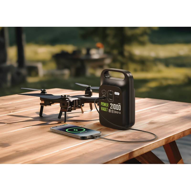 Prenosná nabíjacia stanica Power Vault 21000mAh z RCS RPET, čierna Prenosná nabíjacia stanica Power Vault 21000mAh z RCS RPET, čierna