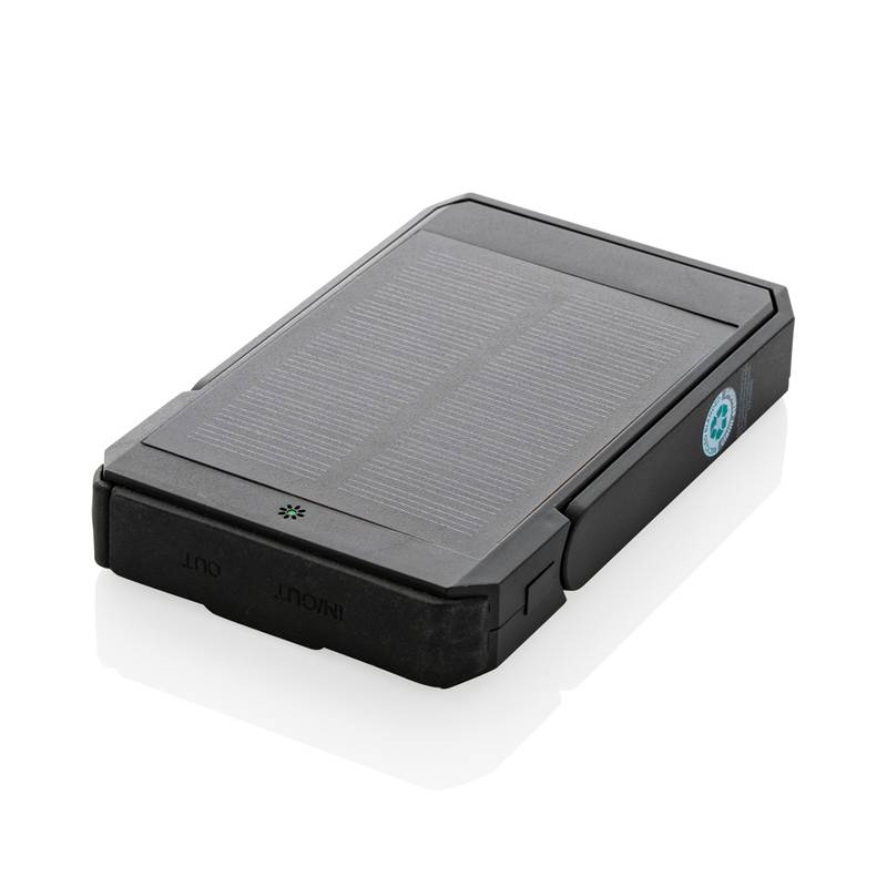 Solárna bezdrôt. powerbanka Skywave 5000mAh 10W z RCS RPET, čierna Solárna bezdrôt. powerbanka Skywave 5000mAh 10W z RCS RPET, čierna