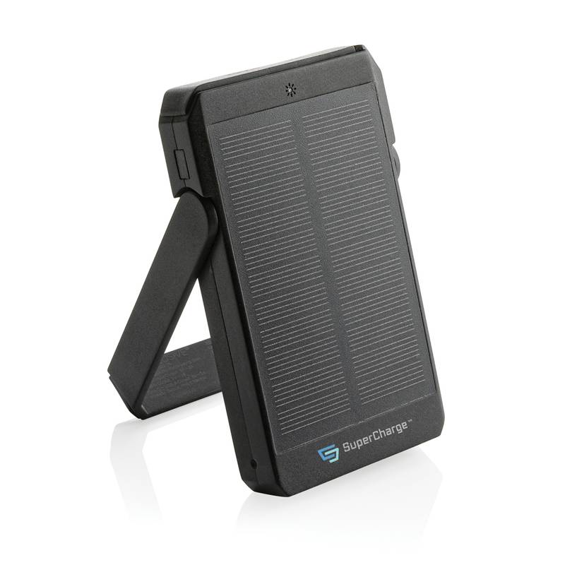 Solárna bezdrôt. powerbanka Skywave 5000mAh 10W z RCS RPET, čierna Solárna bezdrôt. powerbanka Skywave 5000mAh 10W z RCS RPET, čierna