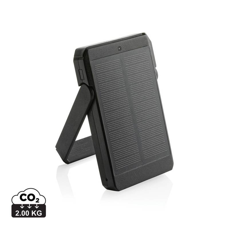 Solárna bezdrôt. powerbanka Skywave 5000mAh 10W z RCS RPET, čierna Solárna bezdrôt. powerbanka Skywave 5000mAh 10W z RCS RPET, čierna
