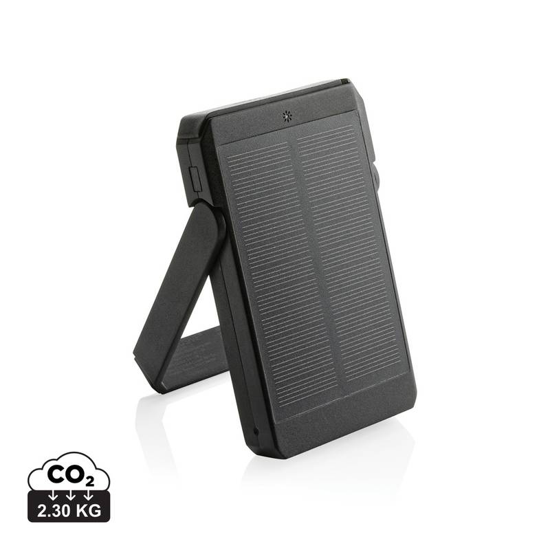 Solárna bezdrôt. powerbanka Skywave 5000mAh 10W z RCS RPET, čierna Solárna bezdrôt. powerbanka Skywave 5000mAh 10W z RCS RPET, čierna