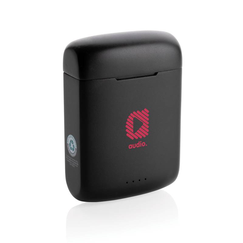 Solárne TWS slúchadlá Skywave z RCS recykl. plastu, čierna Solárne TWS slúchadlá Skywave z RCS recykl. plastu, čierna