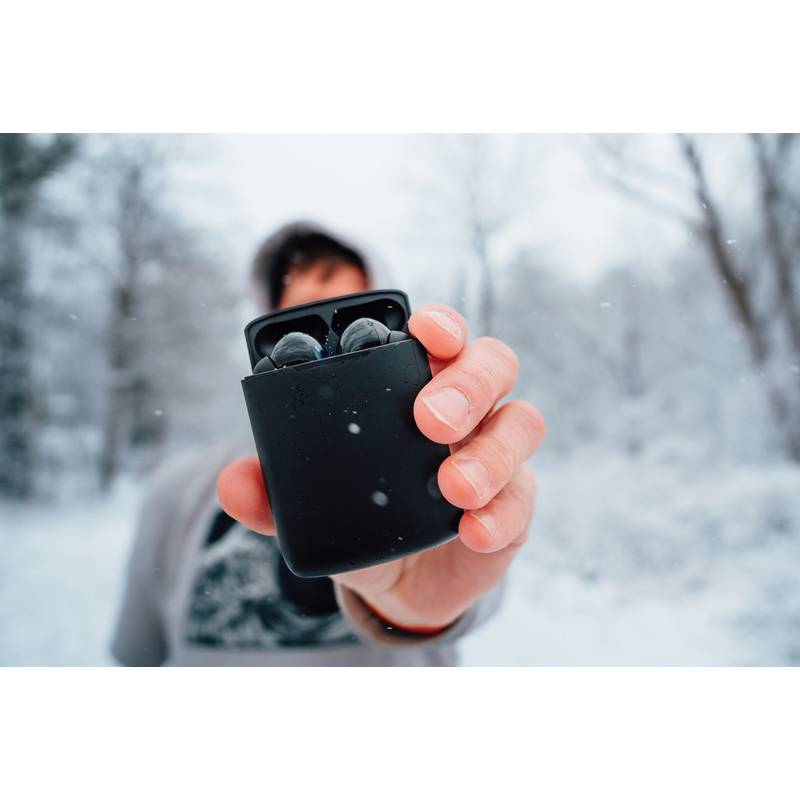 Solárne TWS slúchadlá Skywave z RCS recykl. plastu, čierna Solárne TWS slúchadlá Skywave z RCS recykl. plastu, čierna