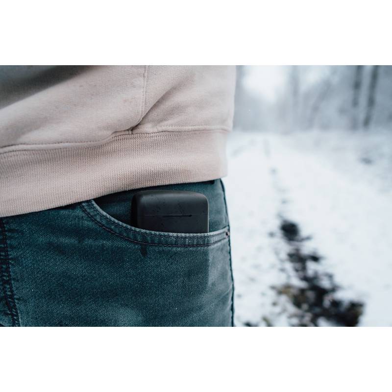 Solárne TWS slúchadlá Skywave z RCS recykl. plastu, čierna Solárne TWS slúchadlá Skywave z RCS recykl. plastu, čierna