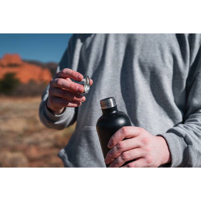 Fľaša Soda na sýtené nápoje z RCS recyklovanej nerezovej ocele, čierna Fľaša Soda na sýtené nápoje z RCS recyklovanej nerezovej ocele, čierna