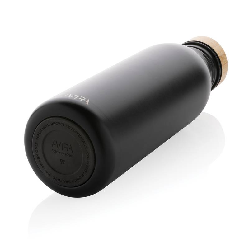 Fľaša na vodu Avira Alcor 600ml z RCS recyklovanej nerezovej ocele, čierna Fľaša na vodu Avira Alcor 600ml z RCS recyklovanej nerezovej ocele, čierna