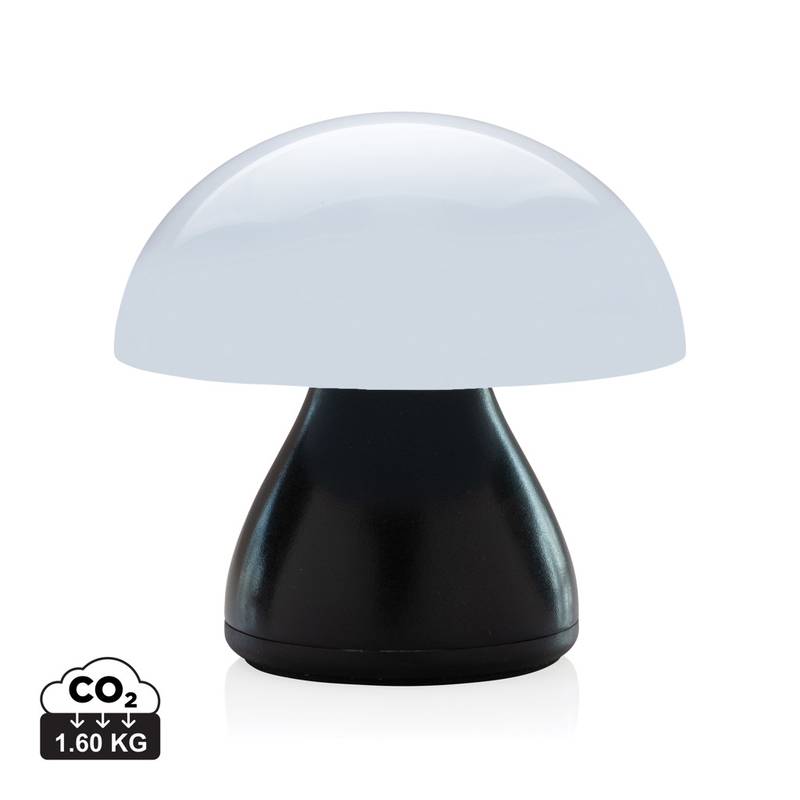 USB stolná lampa Luming z RCS recykl. plastu, čierna USB stolná lampa Luming z RCS recykl. plastu, čierna