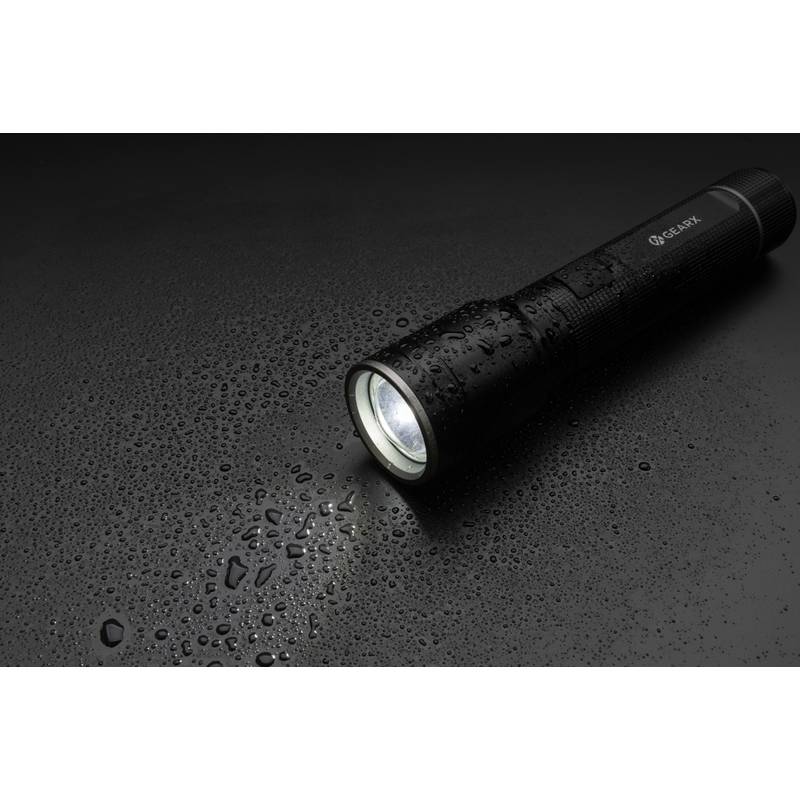 Profesionální USB svítidlo Gear X z RCS recykl. hliníku, černá Profesionální USB svítidlo Gear X z RCS recykl. hliníku, černá