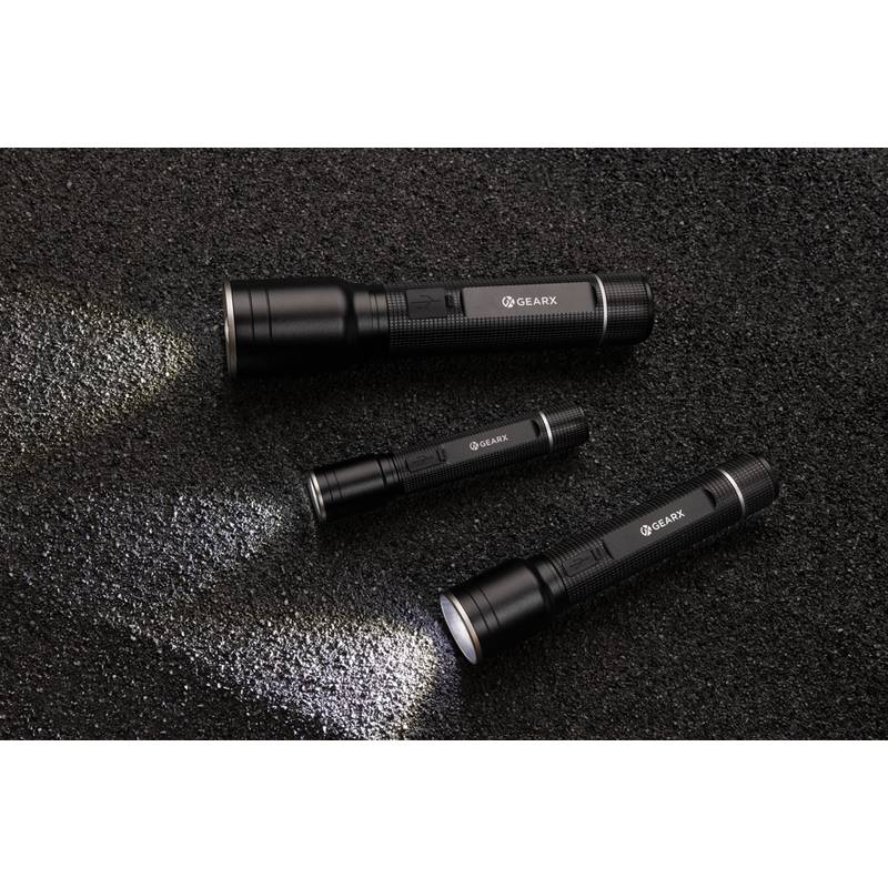 Profesionální USB svítidlo Gear X z RCS recykl. hliníku, černá Profesionální USB svítidlo Gear X z RCS recykl. hliníku, černá