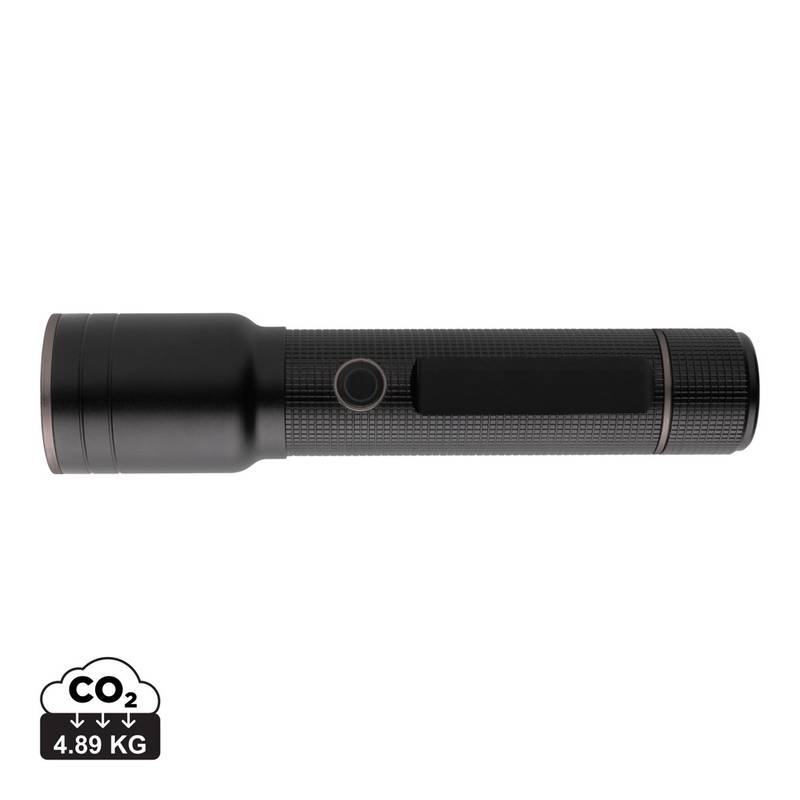 Profesionální USB svítidlo Gear X z RCS recykl. hliníku, černá Profesionální USB svítidlo Gear X z RCS recykl. hliníku, černá