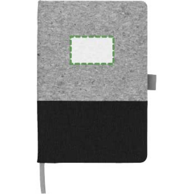 Korkový a bavlněný zápisník Trevor, černá Korkový a bavlněný zápisník Trevor, černá