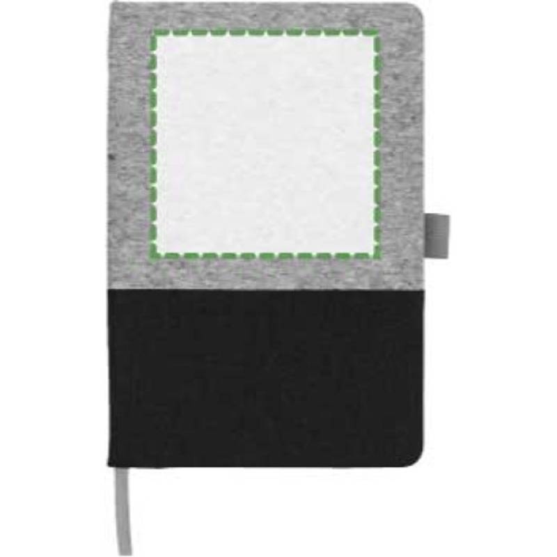 Korkový a bavlněný zápisník Trevor, černá Korkový a bavlněný zápisník Trevor, černá