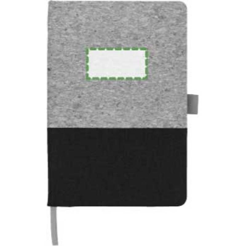 Korkový a bavlněný zápisník Trevor, černá Korkový a bavlněný zápisník Trevor, černá