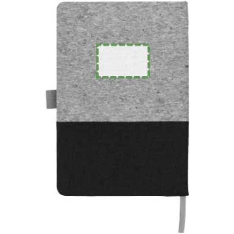 Korkový a bavlněný zápisník Trevor, černá Korkový a bavlněný zápisník Trevor, černá