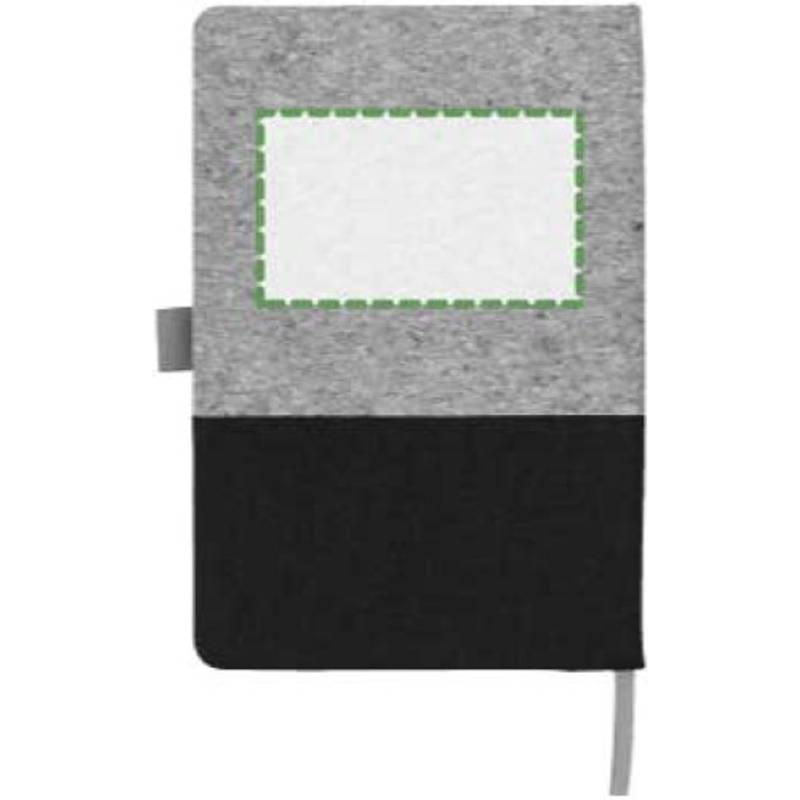 Korkový a bavlněný zápisník Trevor, černá Korkový a bavlněný zápisník Trevor, černá