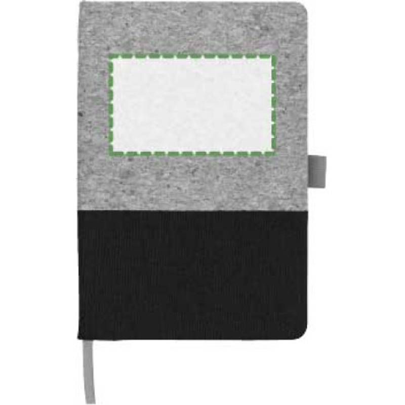 Korkový a bavlněný zápisník Trevor, černá Korkový a bavlněný zápisník Trevor, černá