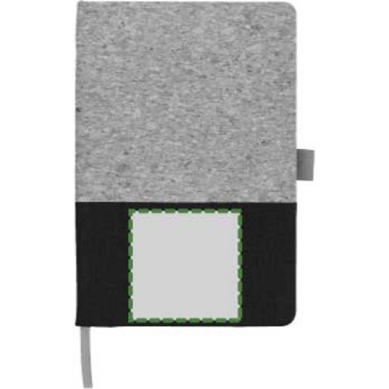 Korkový a bavlněný zápisník Trevor, černá Korkový a bavlněný zápisník Trevor, černá