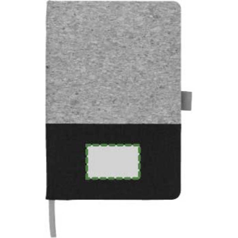 Korkový a bavlněný zápisník Trevor, černá Korkový a bavlněný zápisník Trevor, černá