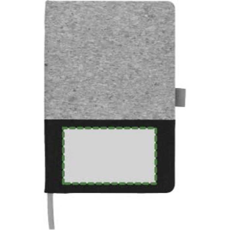 Korkový a bavlněný zápisník Trevor, černá Korkový a bavlněný zápisník Trevor, černá