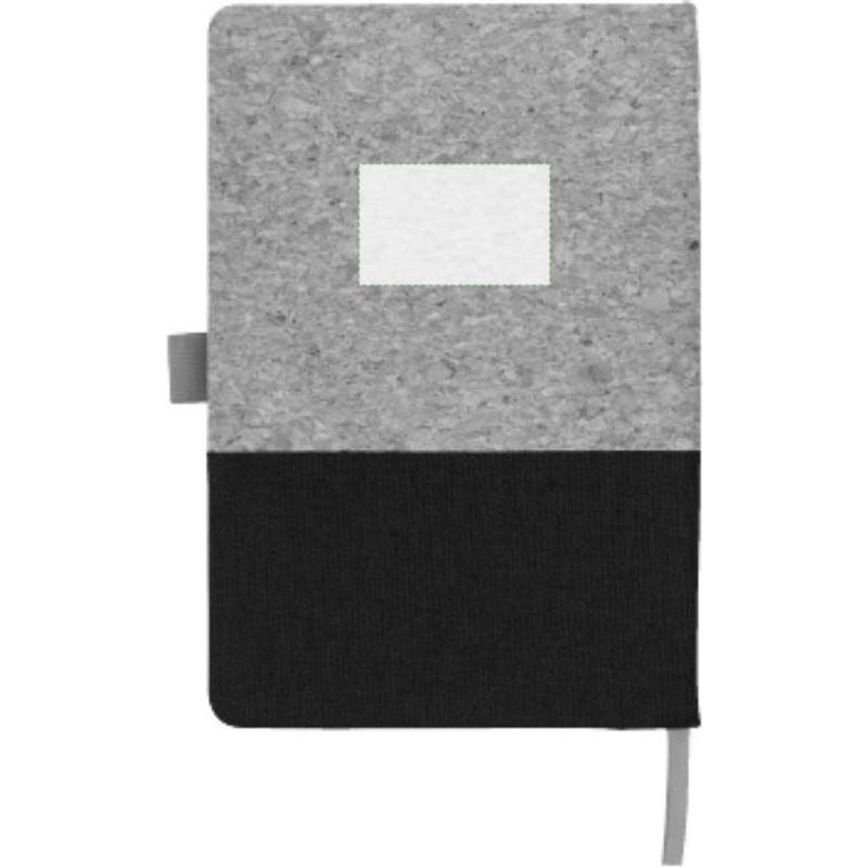 Korkový a bavlněný zápisník Trevor, černá Korkový a bavlněný zápisník Trevor, černá
