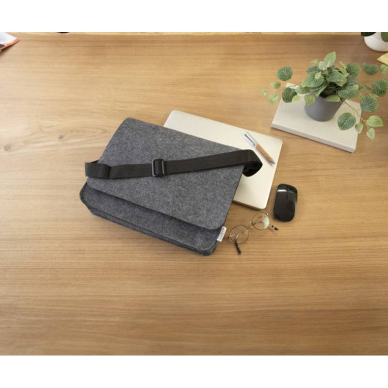 RPET plstěná taška na notebook Layla, šedá tmavá RPET plstěná taška na notebook Layla, šedá tmavá