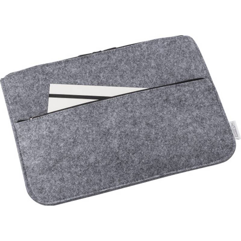 RPET plstěná kapsa na notebook Emilia, šedá RPET plstěná kapsa na notebook Emilia, šedá