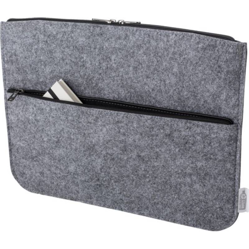 RPET plstěná kapsa na notebook Emilia, šedá RPET plstěná kapsa na notebook Emilia, šedá