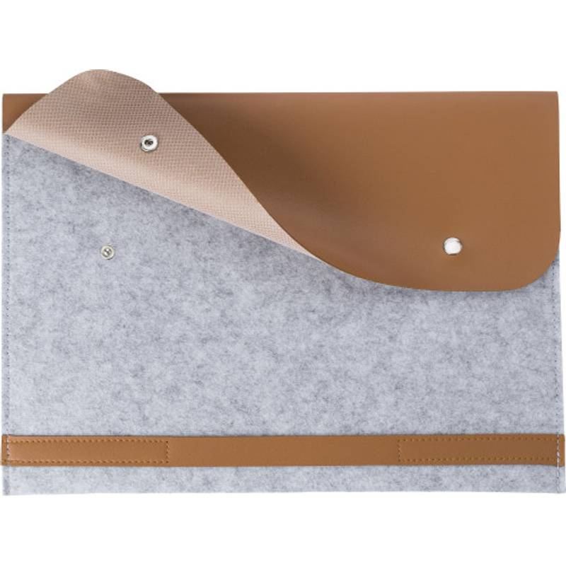 RPET plstěná kapsa na notebook Jonathan, šedá RPET plstěná kapsa na notebook Jonathan, šedá