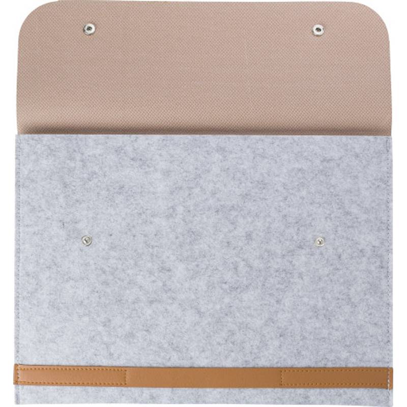 RPET plstěná kapsa na notebook Jonathan, šedá RPET plstěná kapsa na notebook Jonathan, šedá