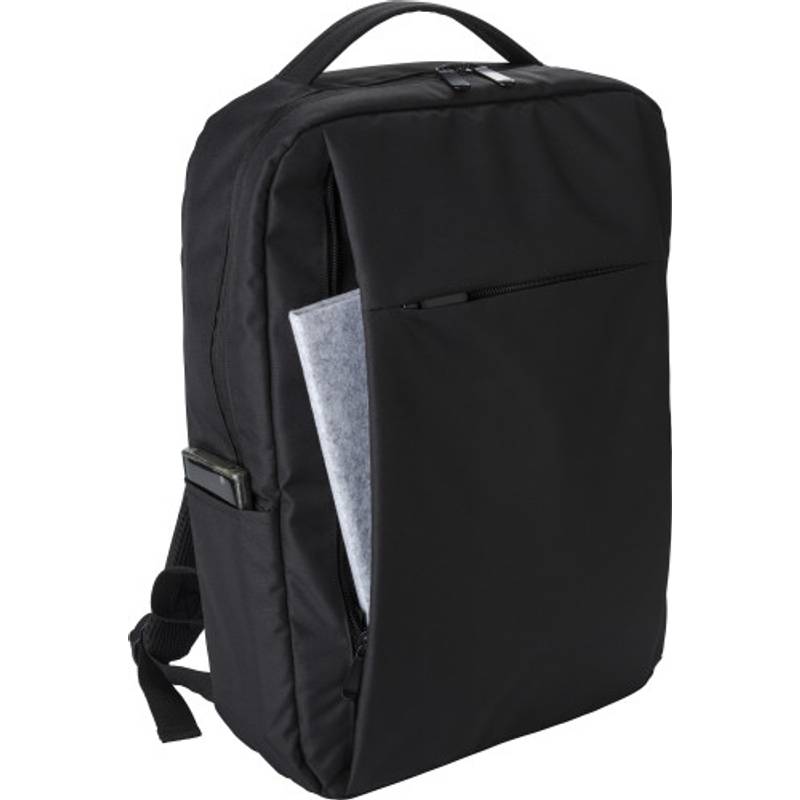 RPET (300D) batoh na notebook Jesse, černá RPET (300D) batoh na notebook Jesse, černá