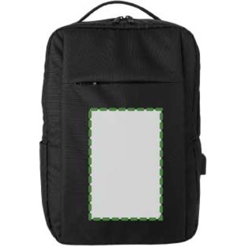 RPET (300D) batoh na notebook Jesse, černá RPET (300D) batoh na notebook Jesse, černá