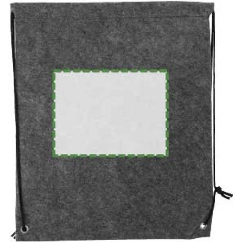 RPET plstený batoh Maya so sťahovacou šnúrkou, sivá tmavá RPET plstený batoh Maya so sťahovacou šnúrkou, sivá tmavá