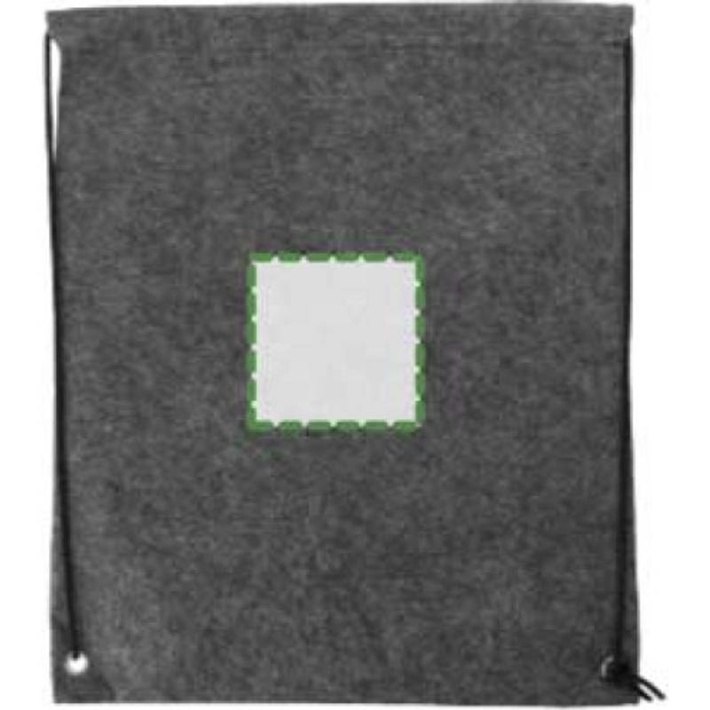 RPET plstený batoh Maya so sťahovacou šnúrkou, sivá tmavá RPET plstený batoh Maya so sťahovacou šnúrkou, sivá tmavá