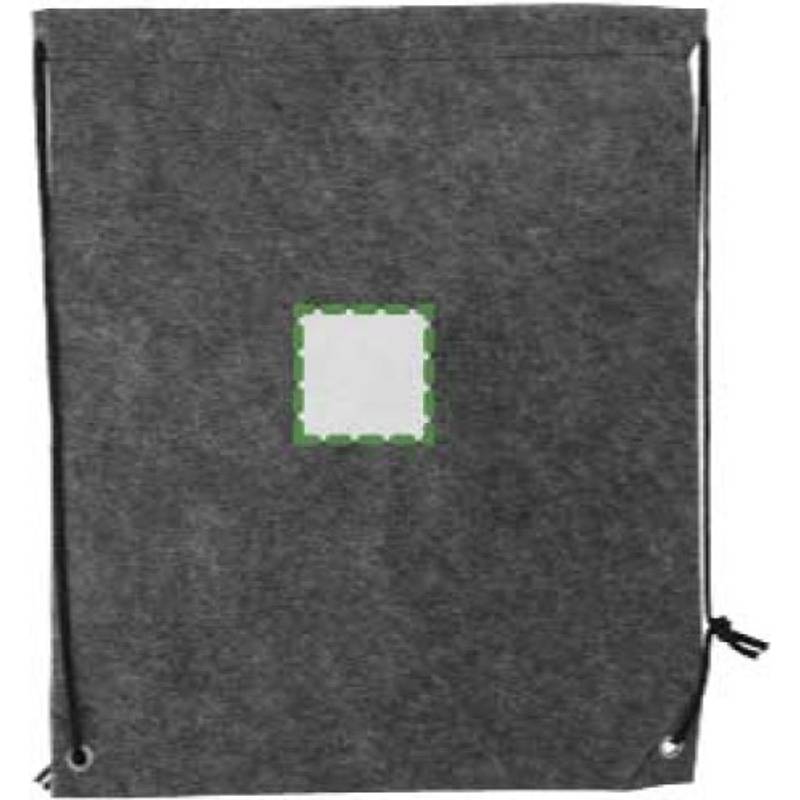 RPET plstený batoh Maya so sťahovacou šnúrkou, sivá tmavá RPET plstený batoh Maya so sťahovacou šnúrkou, sivá tmavá