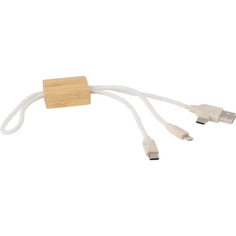 USB kľúčenka s nabíjačkou Keegan, hnedá USB kľúčenka s nabíjačkou Keegan, hnedá