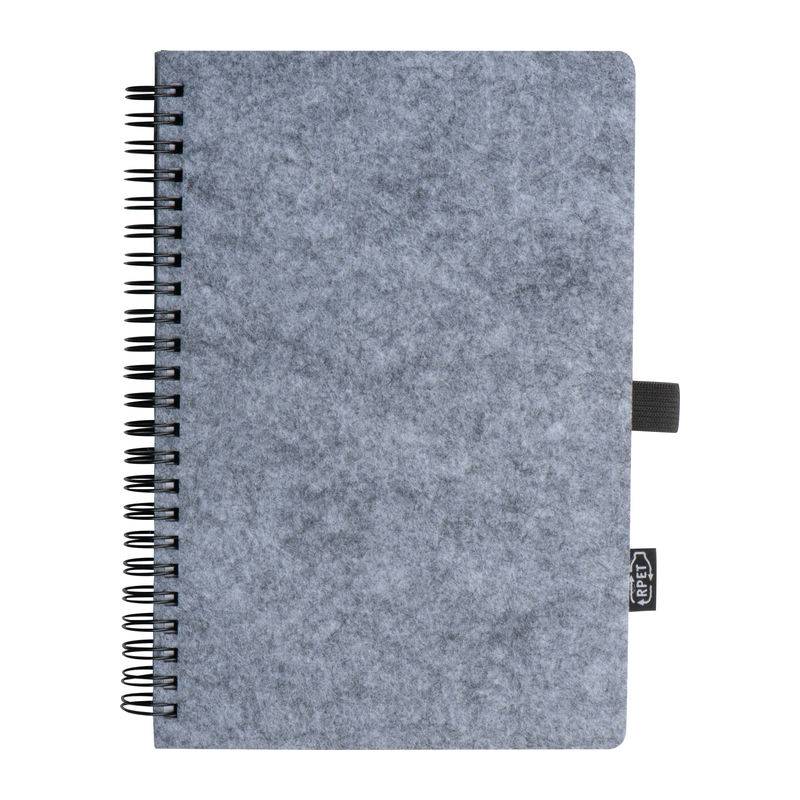 Plstěný zápisník A5 RPET, šedá Plstěný zápisník A5 RPET, šedá