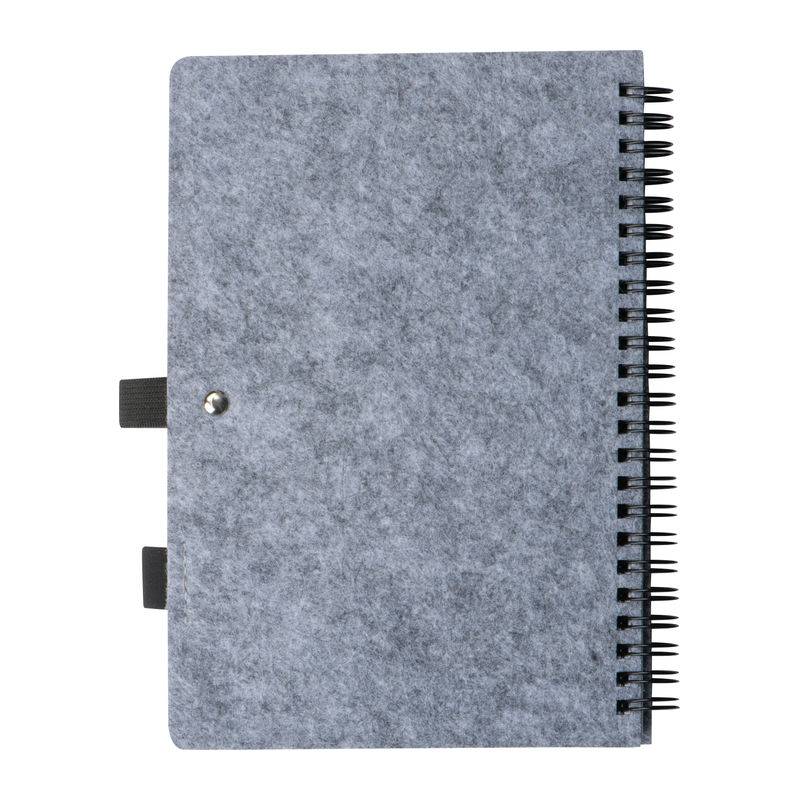Plstěný zápisník A5 RPET, šedá Plstěný zápisník A5 RPET, šedá