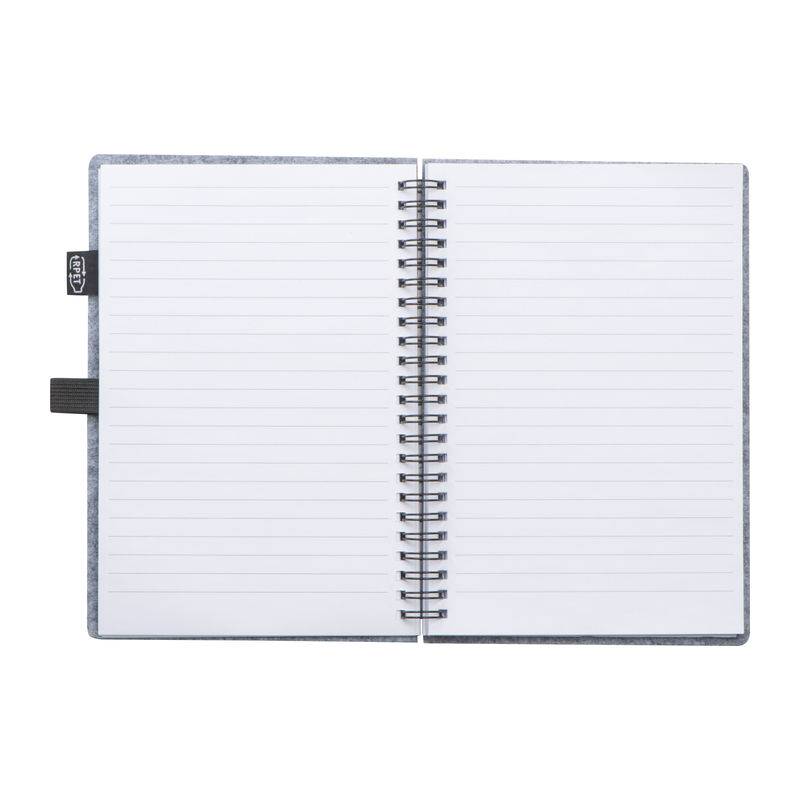 Plstěný zápisník A5 RPET, šedá Plstěný zápisník A5 RPET, šedá