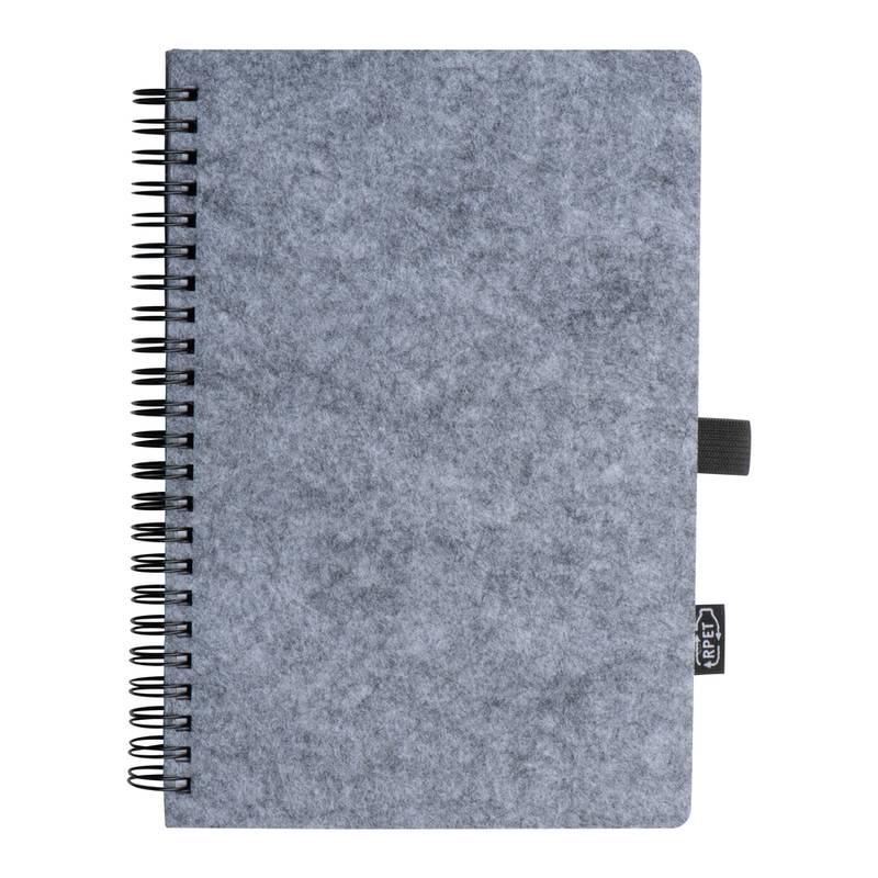 Plstěný zápisník A5 RPET, šedá Plstěný zápisník A5 RPET, šedá