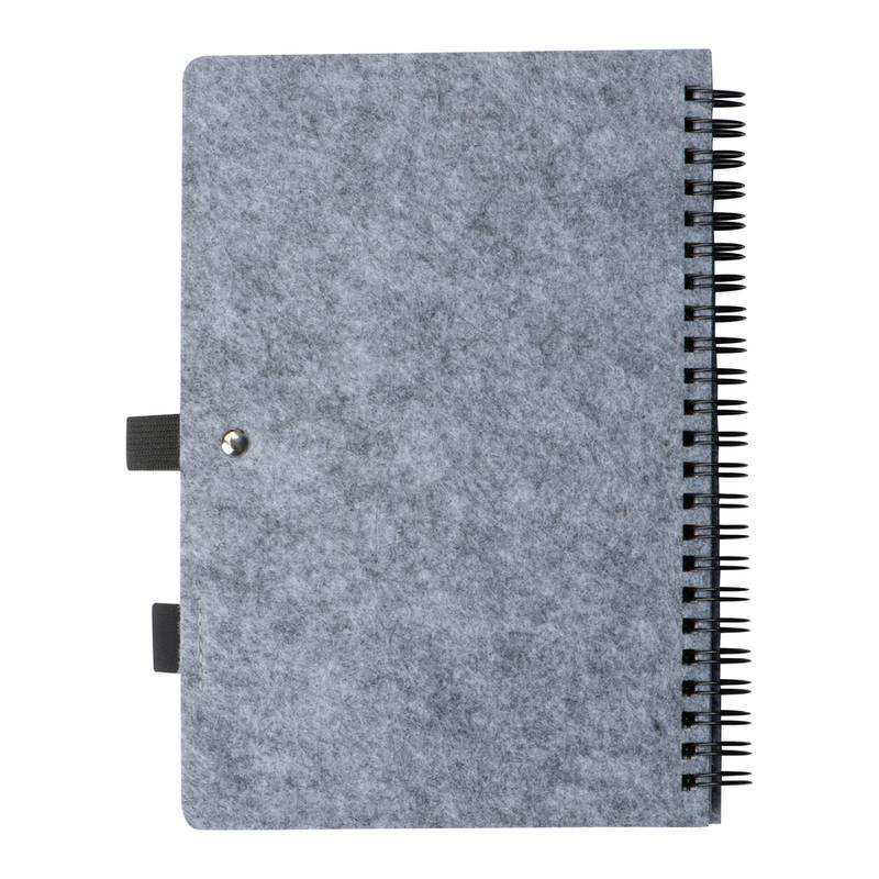 Plstěný zápisník A5 RPET, šedá Plstěný zápisník A5 RPET, šedá