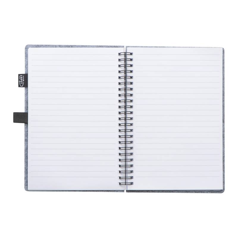 Plstěný zápisník A5 RPET, šedá Plstěný zápisník A5 RPET, šedá