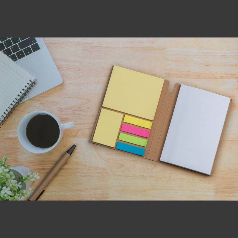 Zápisník s lepícími papírky, hnědá béžová Zápisník s lepícími papírky, hnědá béžová