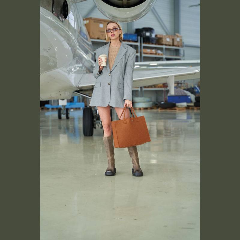 Plstěná taška RPET, hnědá Plstěná taška RPET, hnědá