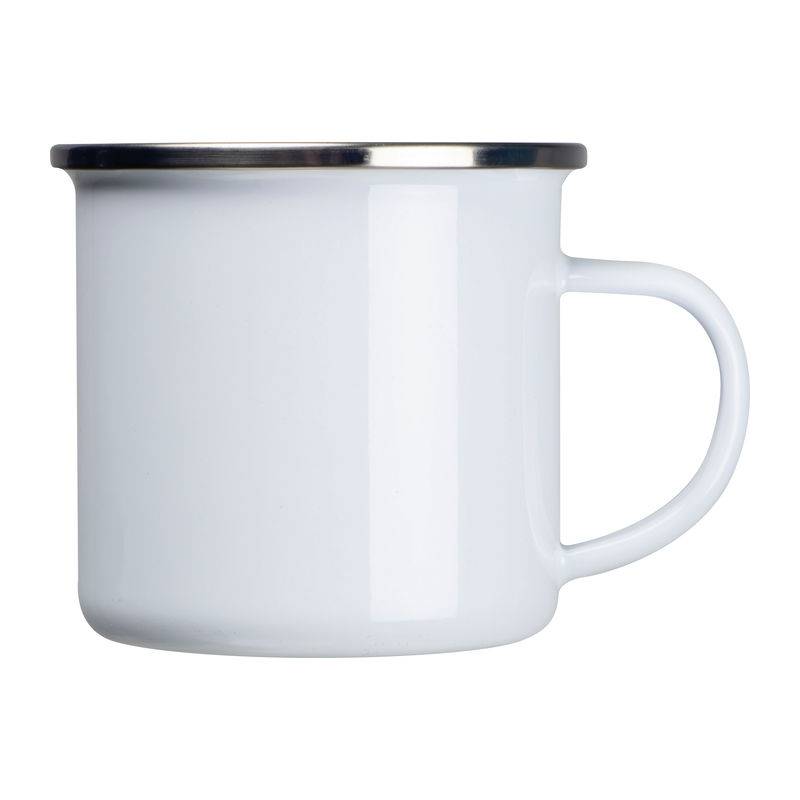 Smaltovaný retro hrnek, bílá Smaltovaný retro hrnek, bílá